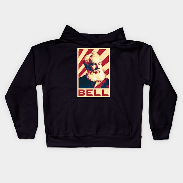 Alexander Graham Bell Retro Kids Hoodie by Nerd_art